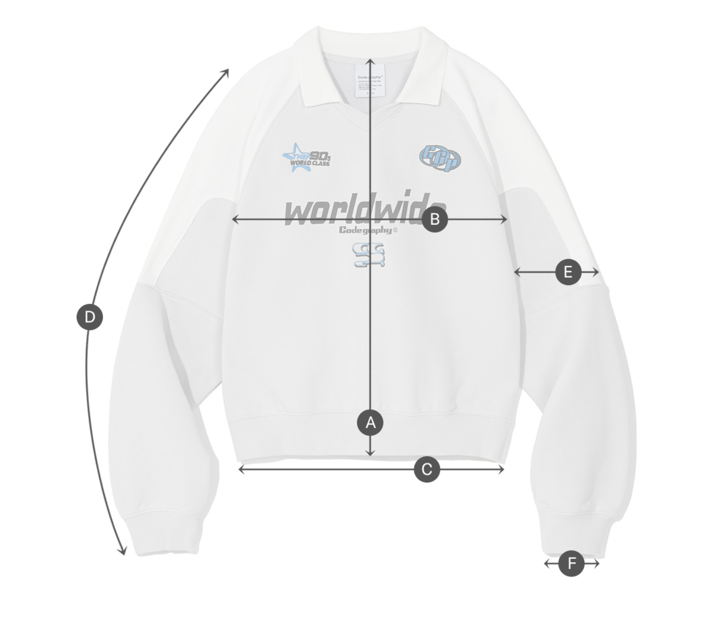 Code:graphy] (Woman) WAVE Logo Sporty Collar Sweats