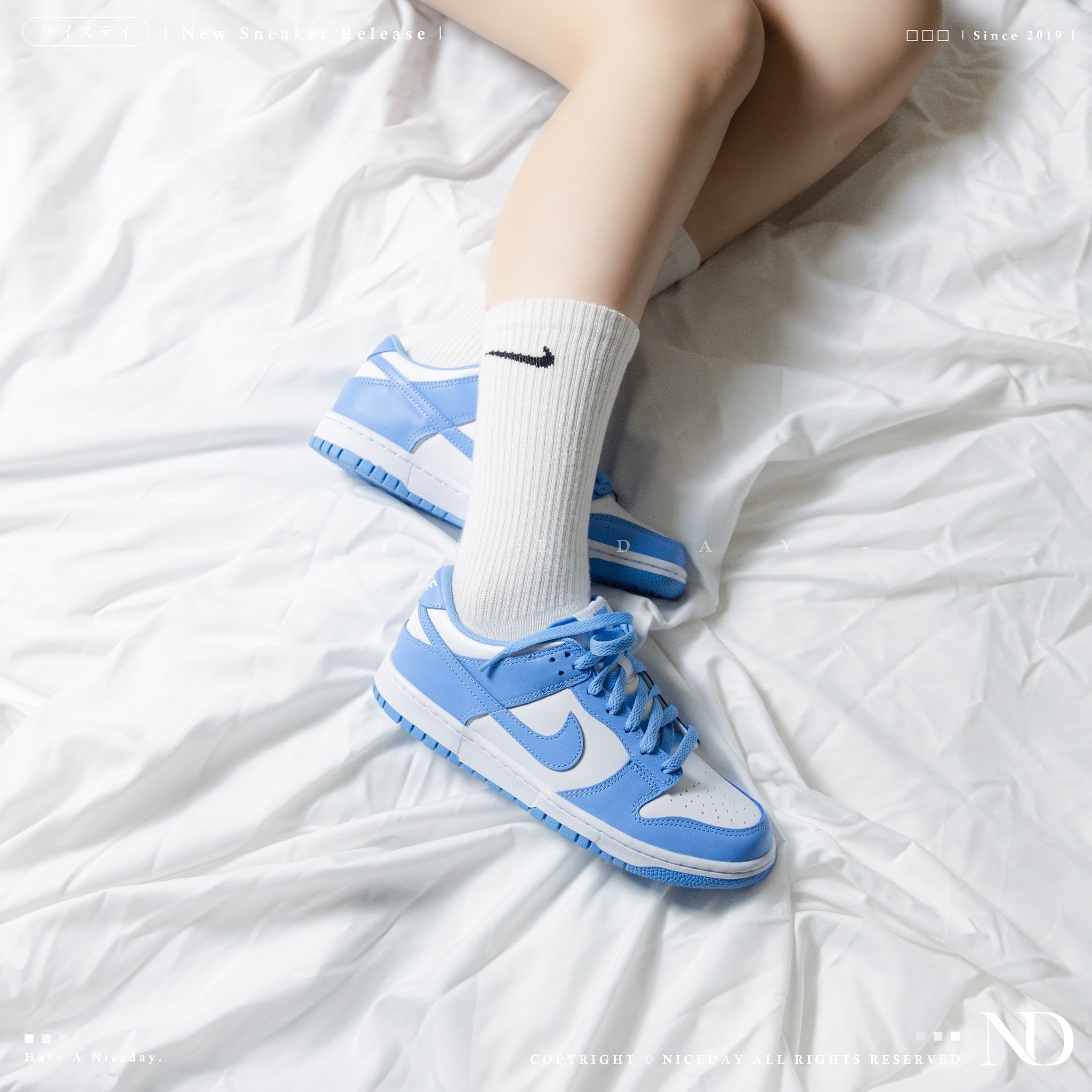 NICEDAY 代購 Nike Dunk Low UNC 大學藍 白 藍 女碼 大童 CW1590-103