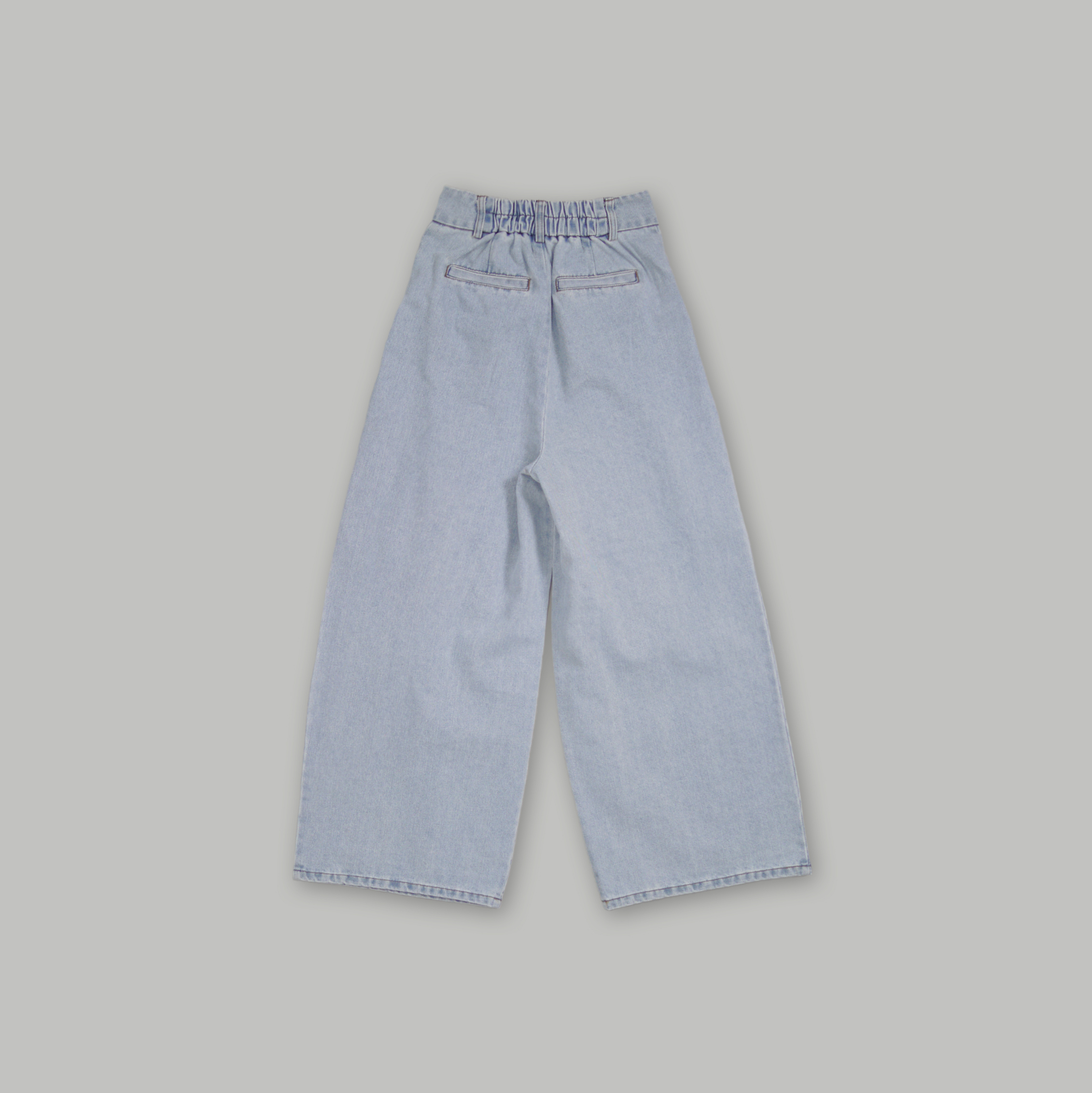 J.P.L. 高腰壓褶剪裁丹寧寬褲 ╭ 3色 ╮