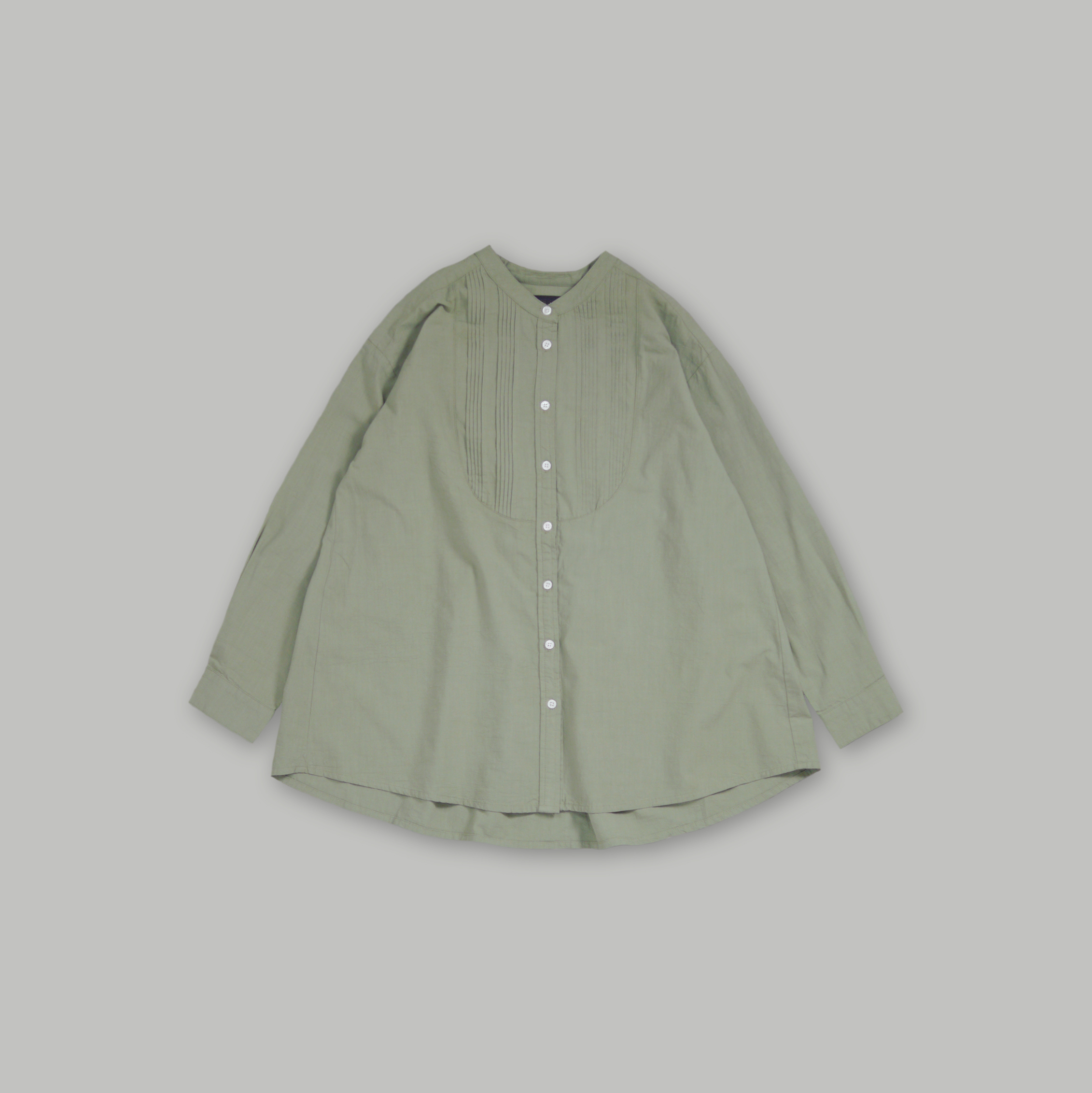 J.P.L. 立領壓褶水洗天竺棉襯衫 ╭ 2色 ╮