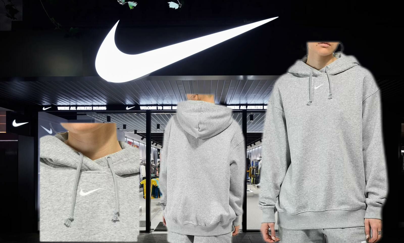 【預購】Nike F012954 灰色有帽衛衣