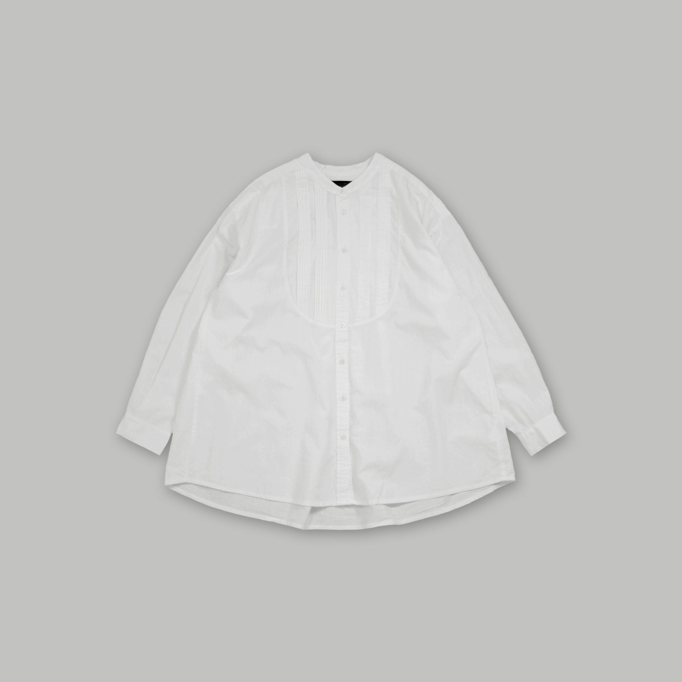 J.P.L. 立領壓褶水洗天竺棉襯衫 ╭ 2色 ╮