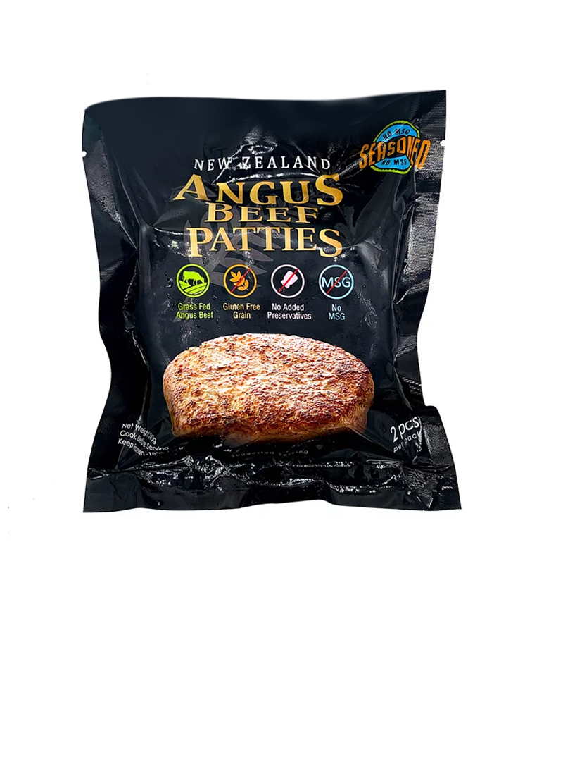 紐西蘭調味安格斯漢堡  New Zealand Angus Beef Patties (Seasoned) 2件, 240克/包 (-18°C)