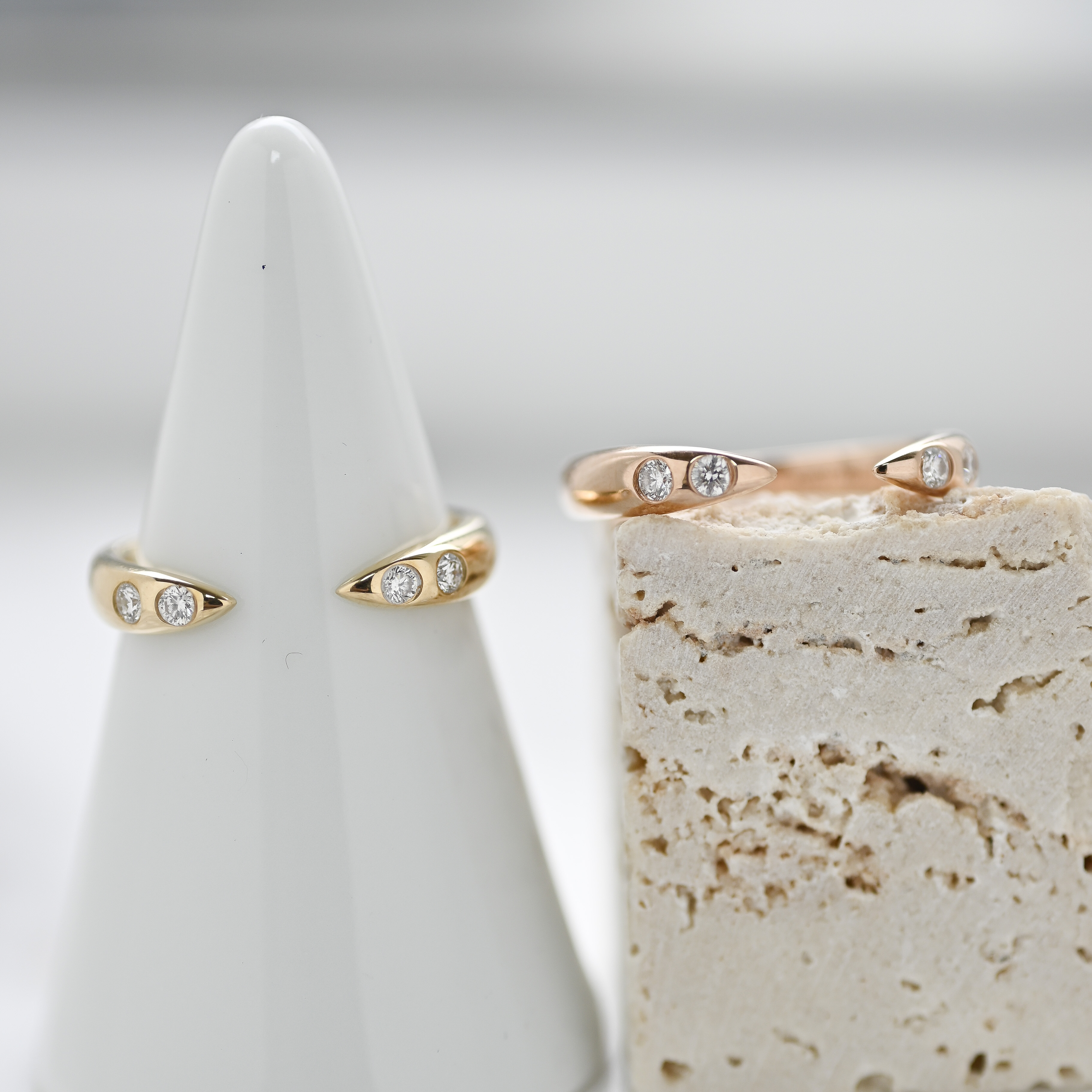 18K Open Diamond Ring