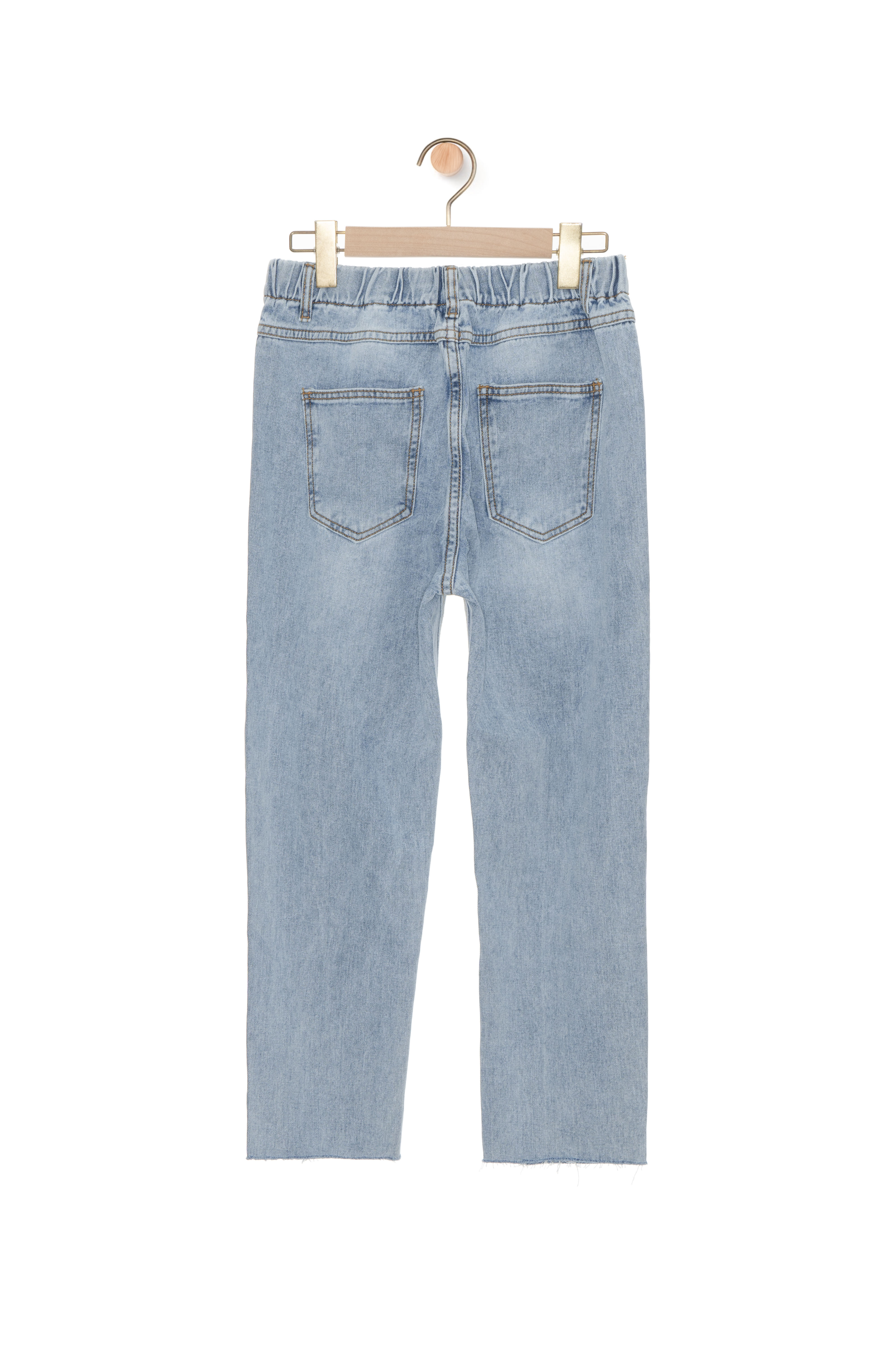 膝破洞直腳牛仔褲（現貨款式）