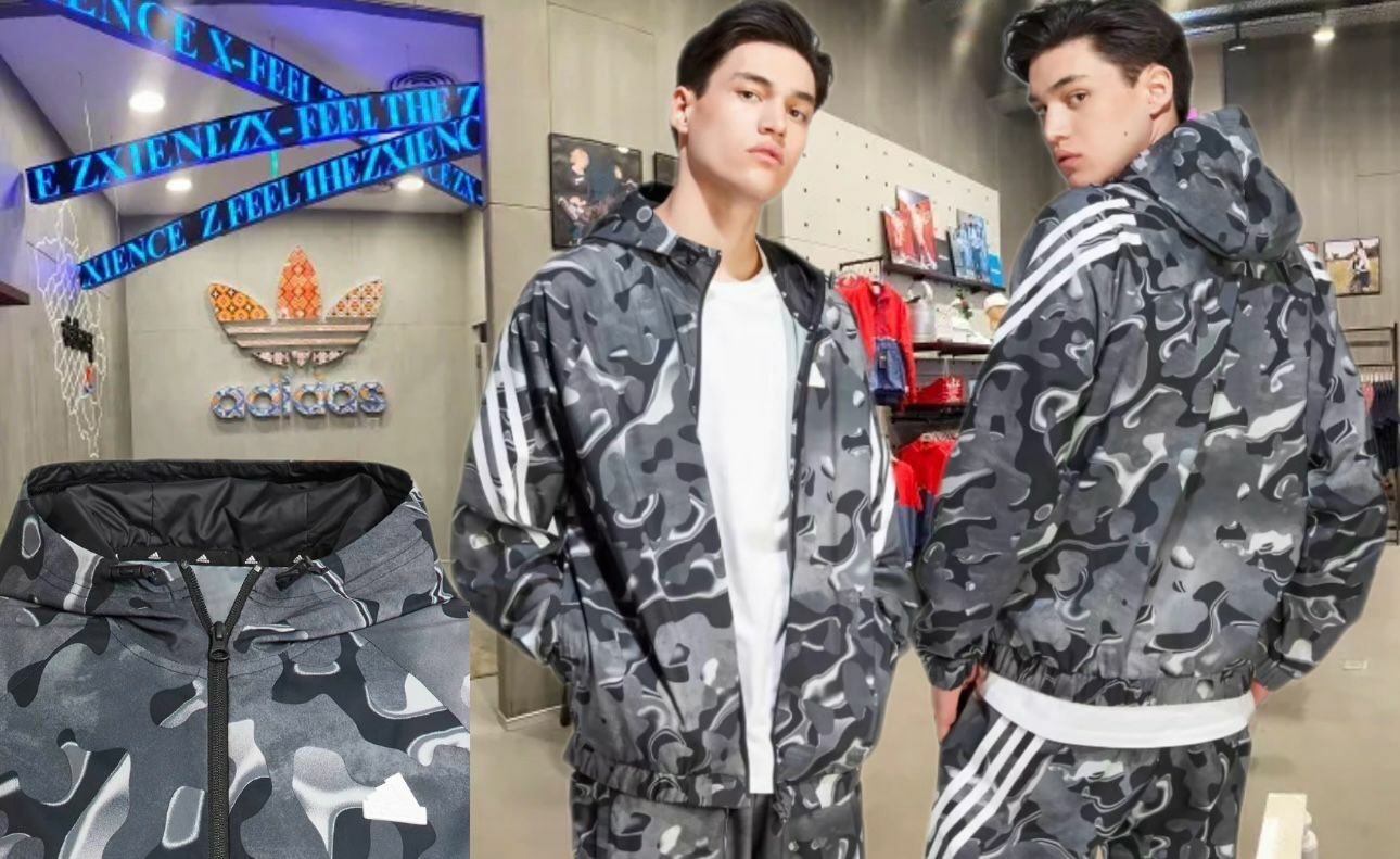 【預購】ADIDAS F012993 風褸 (黑迷彩)