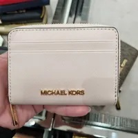 [S] MICHAEL KORS 35H8GTVZ1L JET SET TRAVEL MD ZA CARD CASE LEATHER,POWDER BLUSH, 193599701905 (SMK765)