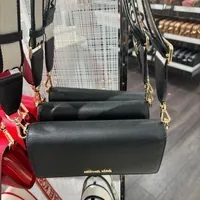 [S] MICHAEL KORS 35F2GTTC8L JET SET ITEM LARGE ZA WALLET CROSSBODY LEATHER,BLACK, 196163429809 (SMK768)