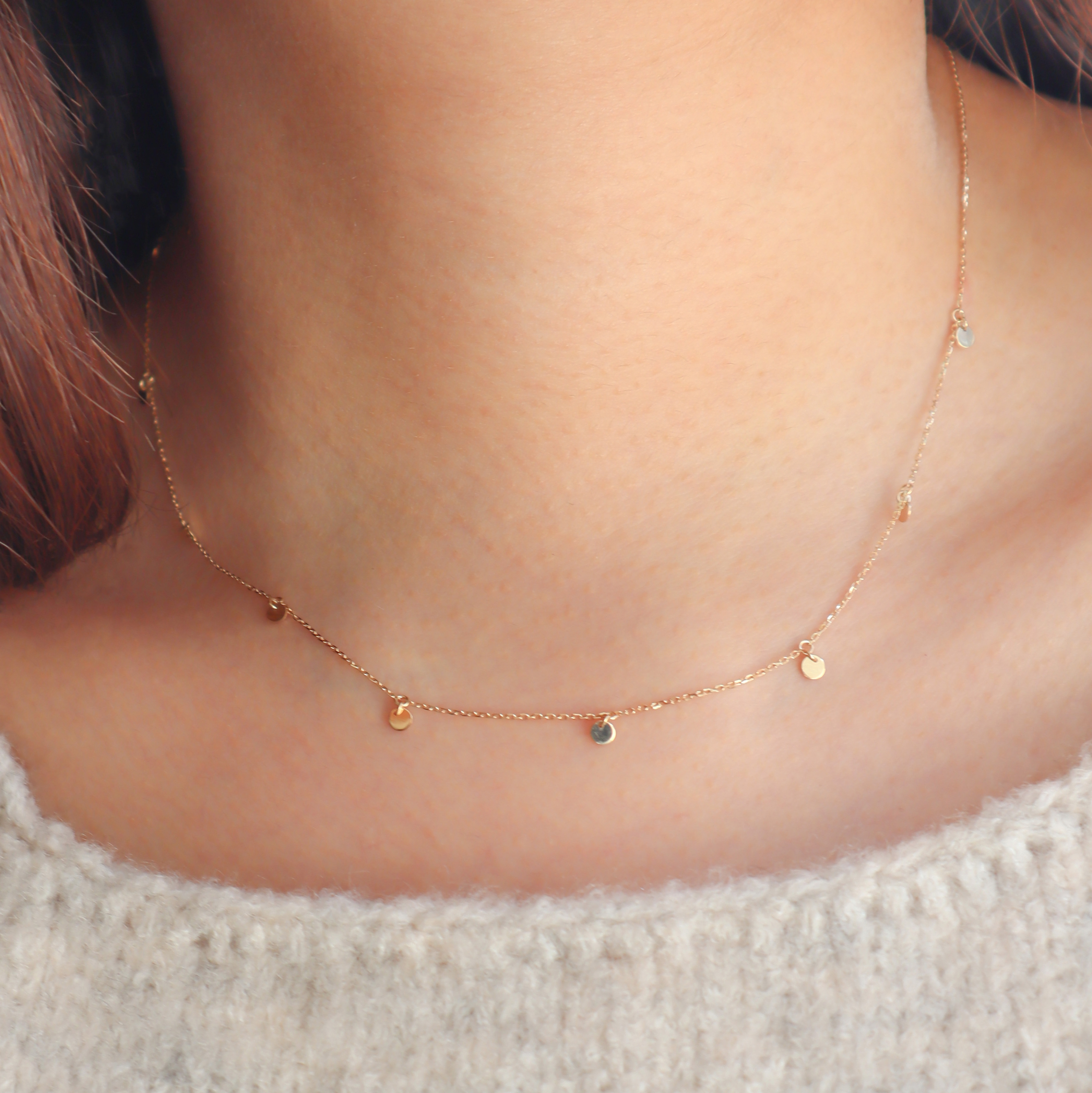 10K/閃爍小圓片項鍊