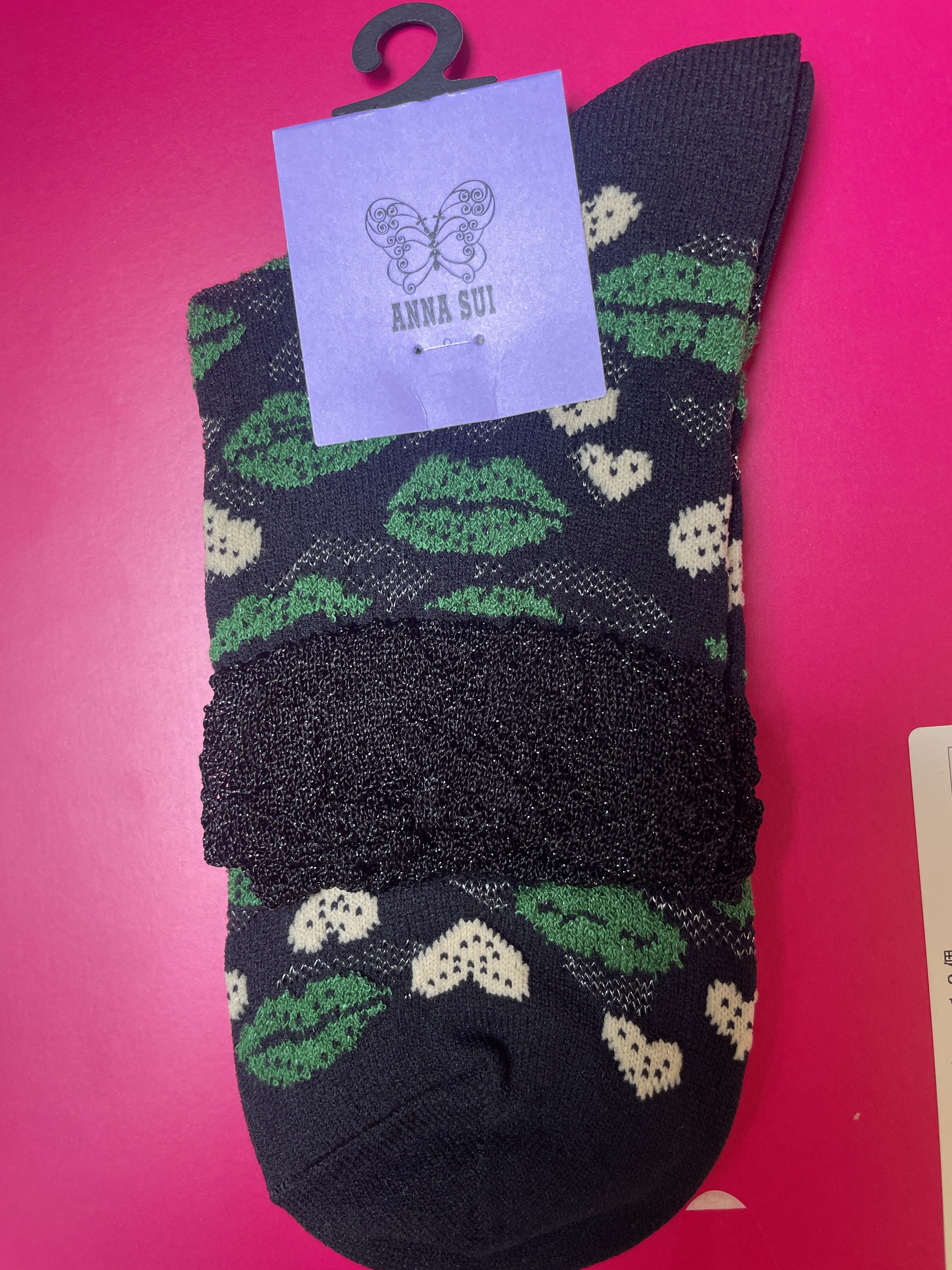 Anna Sui 唇印短襪 日本制