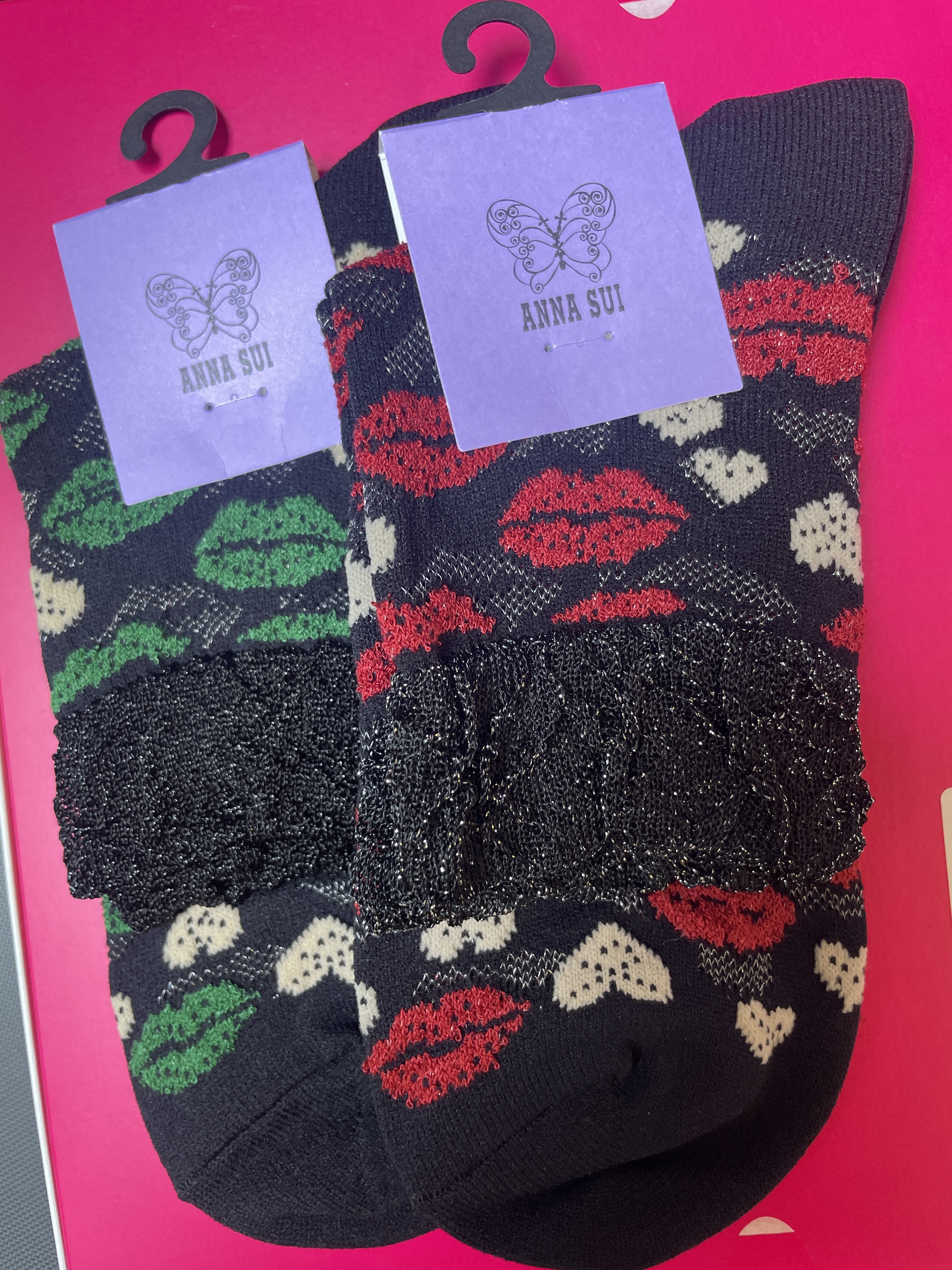 Anna Sui 唇印短襪 日本制