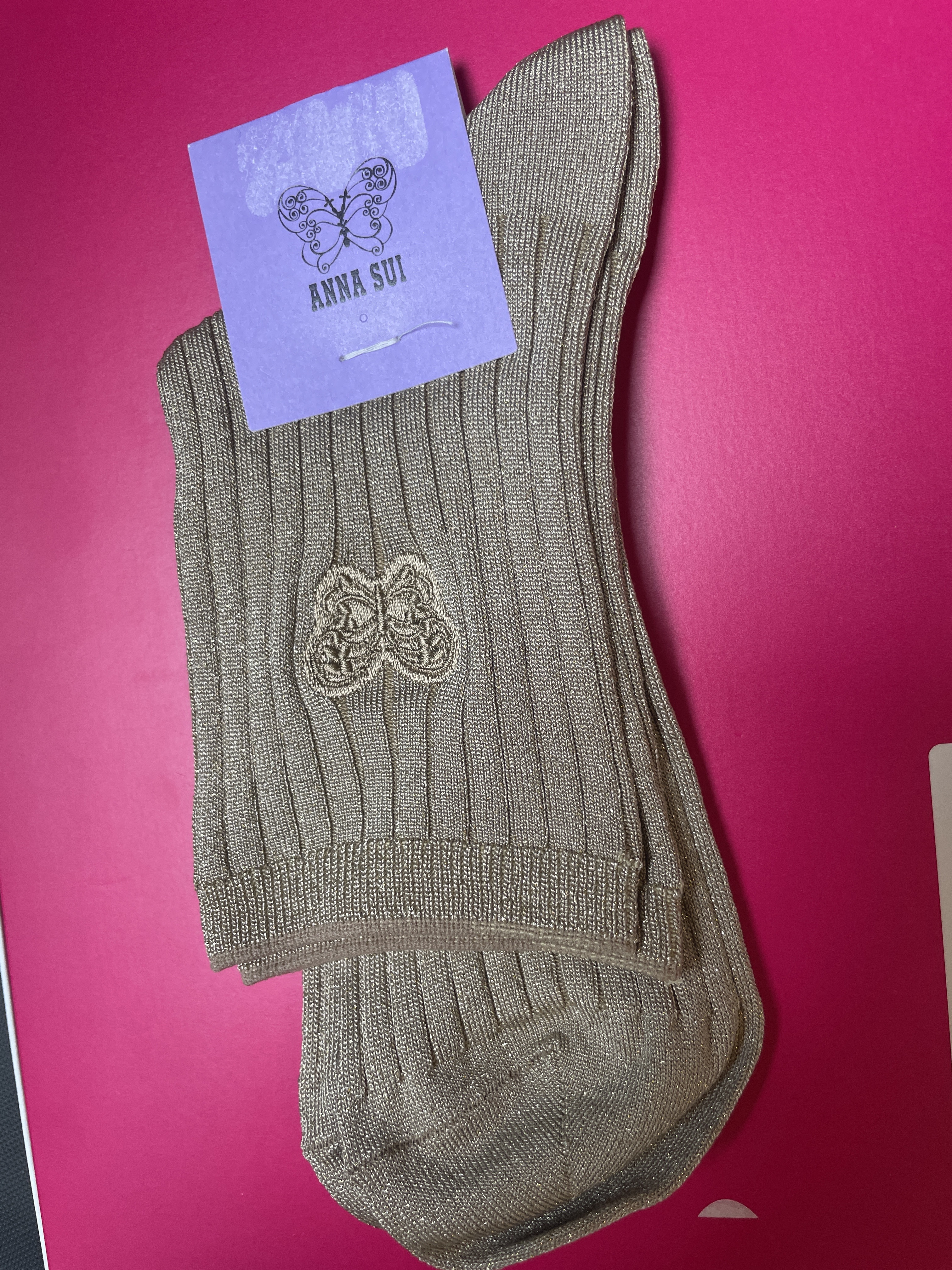 Anna Sui 金色短襪 日本制