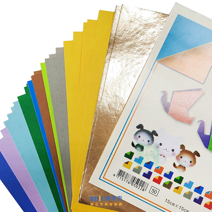 天燕 台灣製  不反光兩面兩色 色紙 附金箔2入 (教育用) 60入 NO.5022