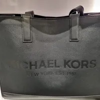 [S] MICHAEL KORS 37F2LCOT4L COOPER STRUCTURED TOTE,BLACK, 196163418605 (SMK784)