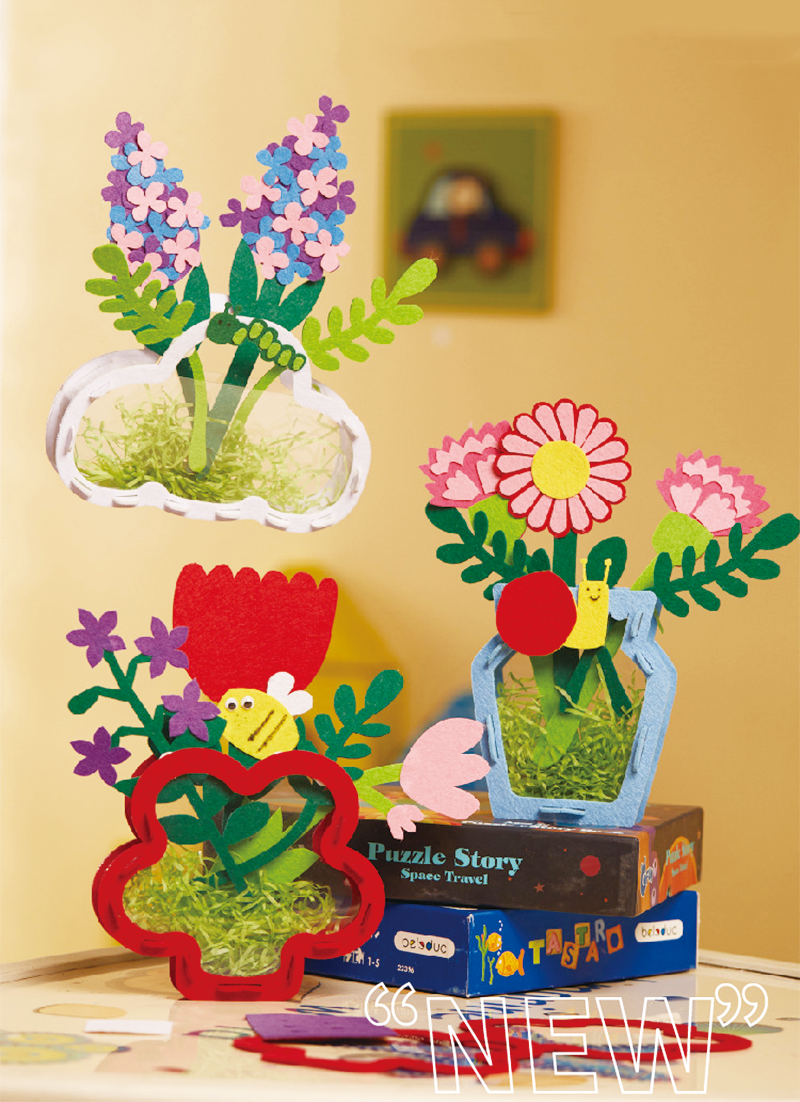 母親節DIY不織布透明花瓶材料包 M6364