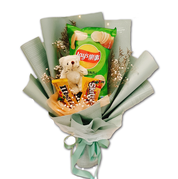 樂事洋芋片零食花束,畢業零食花束,lays-potato chips-bouquet