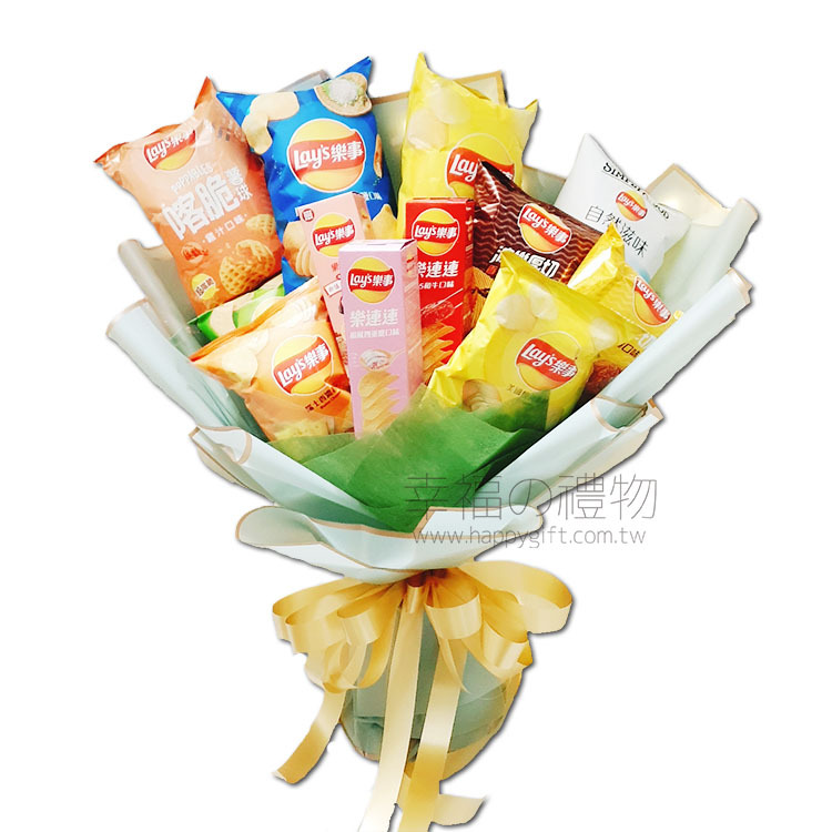 樂事洋芋片零食花束,畢業零食花束,lays-potato chips-bouquet