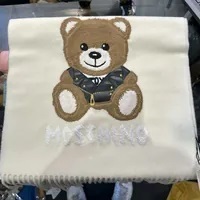 [S] MOSCHINO 30033M2781-002 TEDDY BEAR SCARF,WHITE, 8056209106908 (SM723)