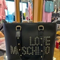 [S] LOVE MOSCHINO JC4225PP0CKD0000 LOGO LETTERING SHOULDER TOTE BAG,BLACK, 8051578890465 (SLM248)