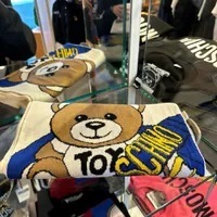 [S] MOSCHINO TOY BEAR EMBROIDERED SCARF,WHITE, 8056209107233 (SM730)