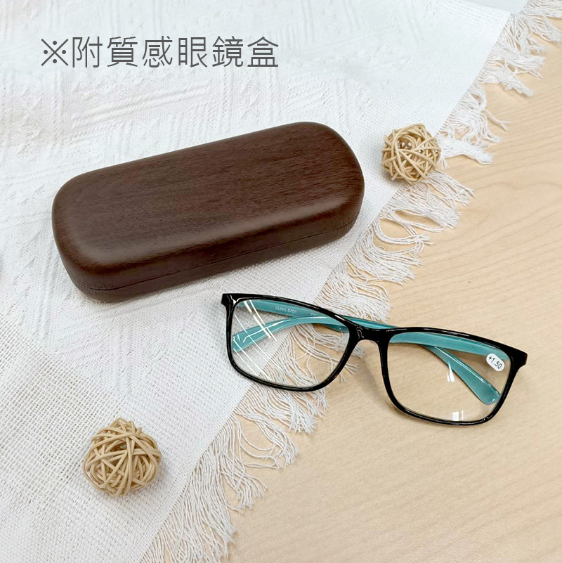 MIT抗紫外線濾藍光老花眼鏡-時尚水墨黑-附眼鏡盒