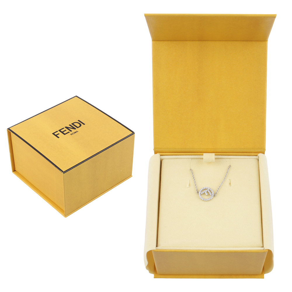 【FENDI】F Is Fendi 水鑽圓形標誌手鍊(銀色) 8AG7616DM F0GGH