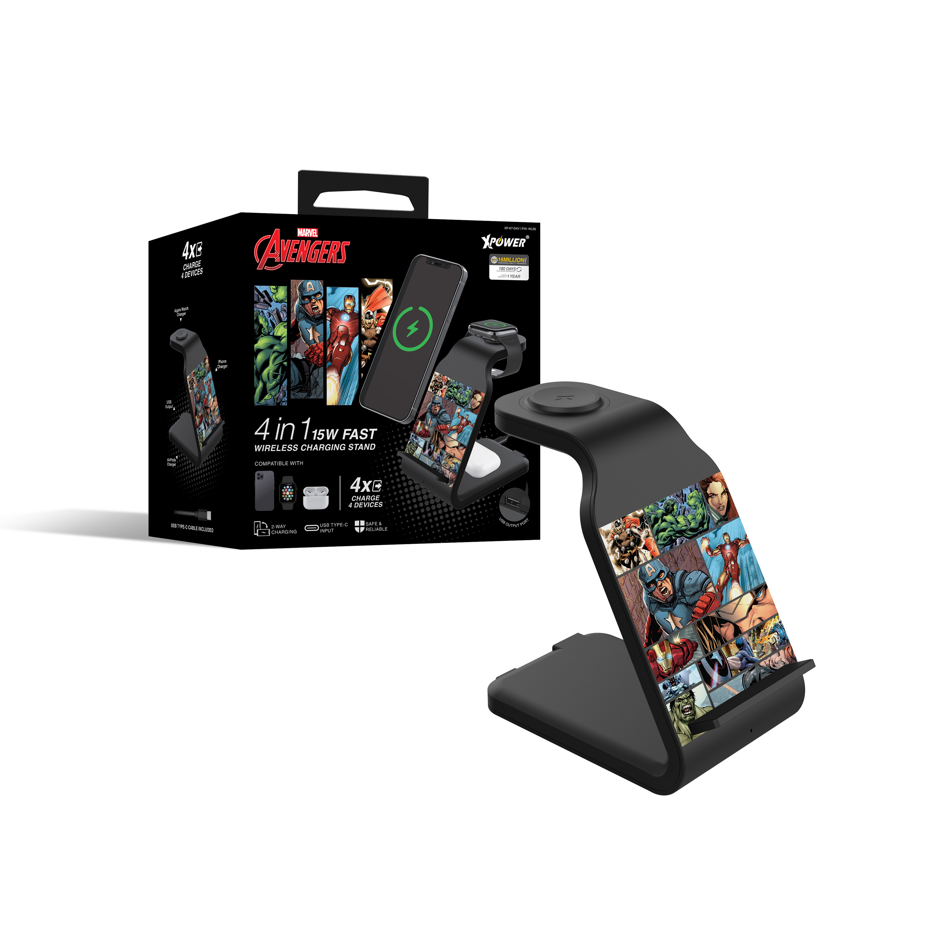 復仇者聯盟系列4合1多功能無線充電板(WLS6)