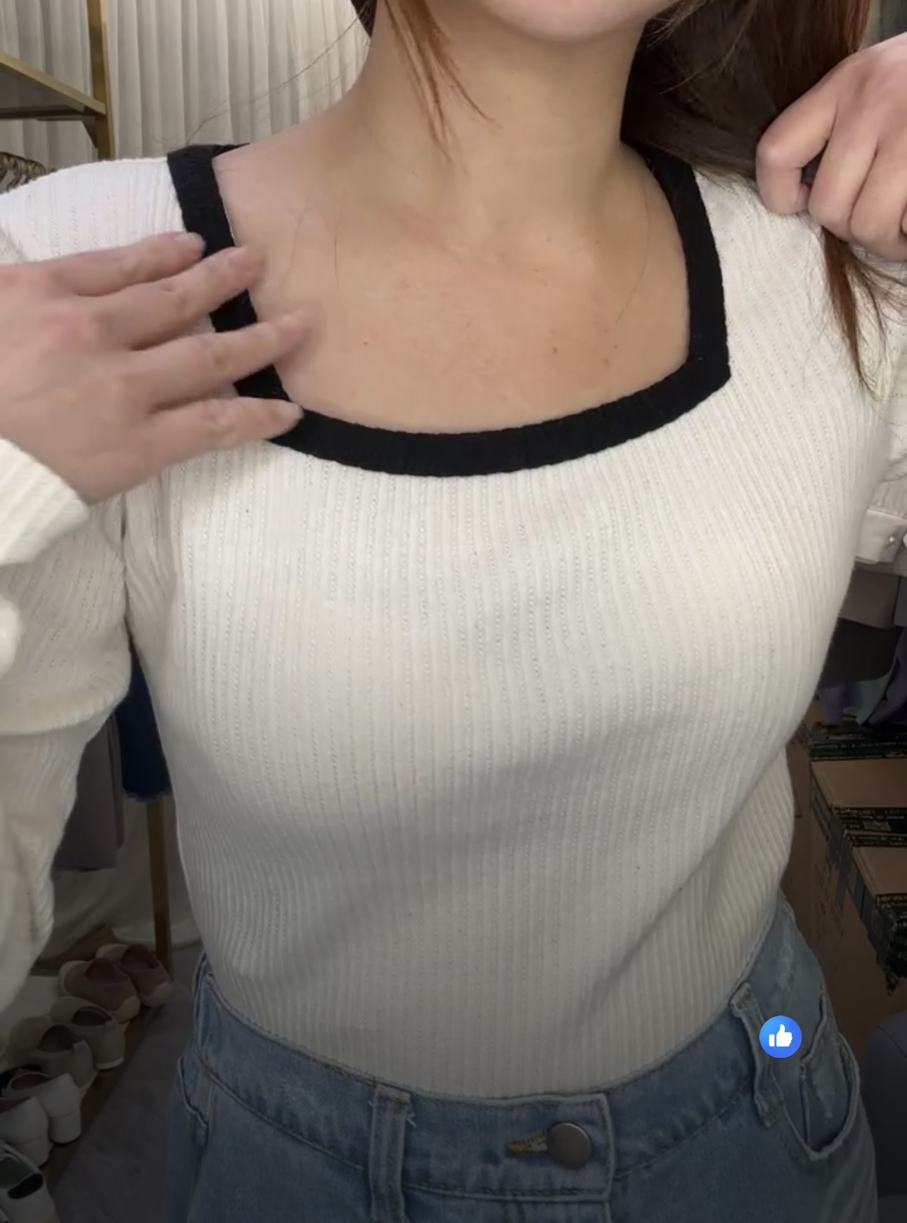 簡約百搭方領坑紋襯衣(13705)