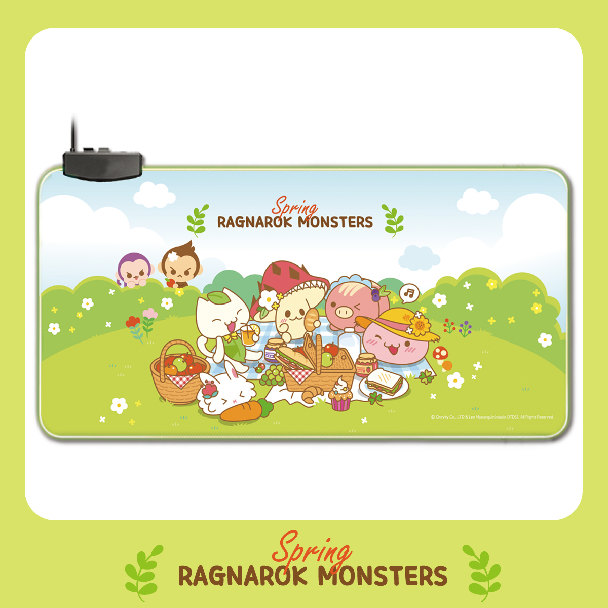 《RO仙境傳說》春日魔物野餐系列 發光電競滑鼠墊