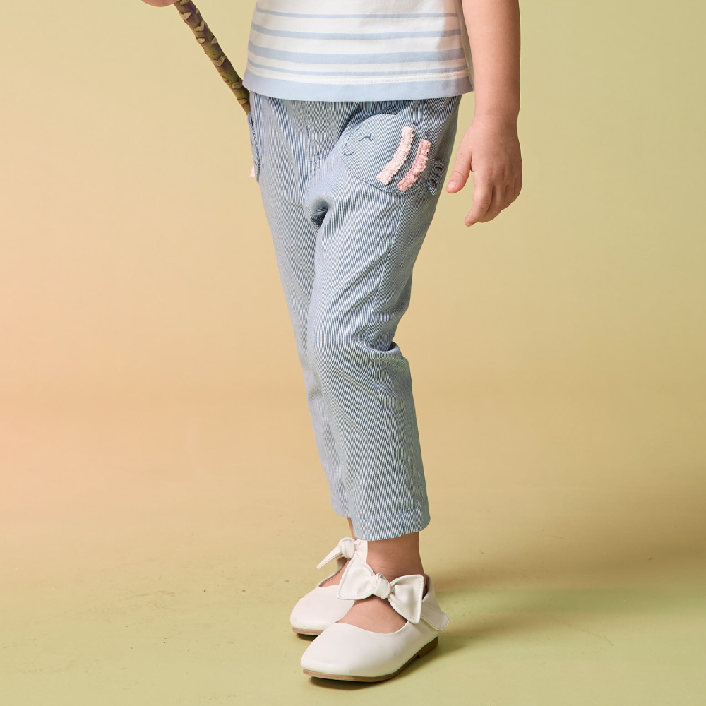 PIPPY快樂小魚兒休閒棉質長褲 藍