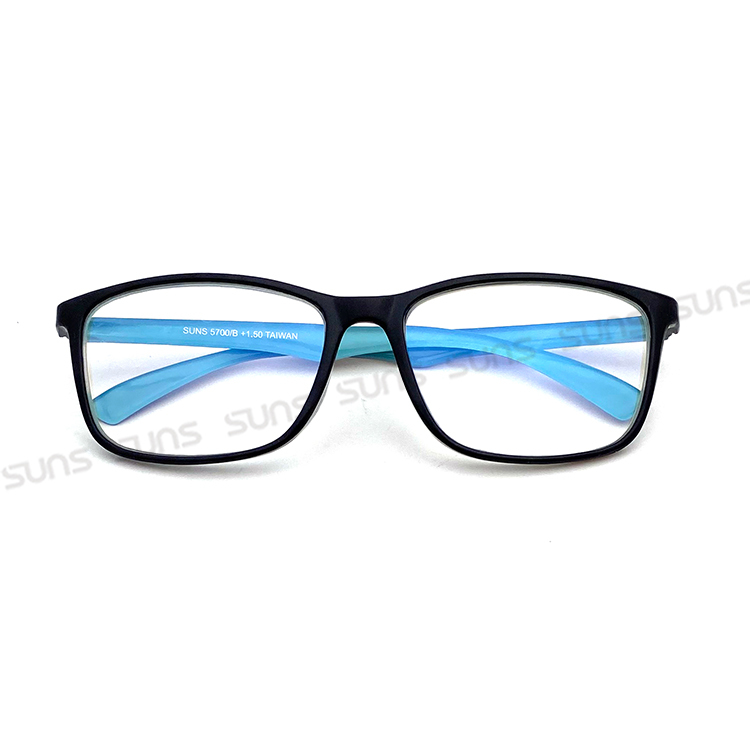 MIT抗紫外線濾藍光老花眼鏡(大鏡框)-雙色蒂芬藍