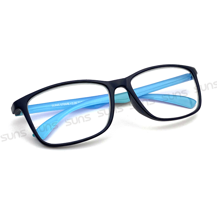 MIT抗紫外線濾藍光老花眼鏡(大鏡框)-雙色蒂芬藍