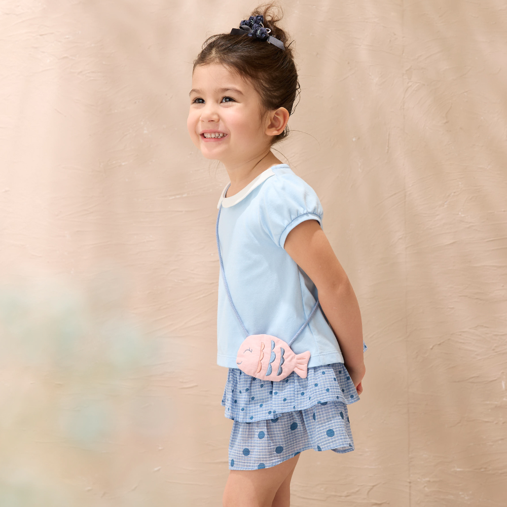 PIPPY可愛圓點點純棉蛋糕褲裙 藍