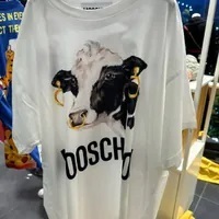 [S] MOSCHINO COW PRINT T-SHIRT,WHITE, 212DJ070754401001 (SM738)