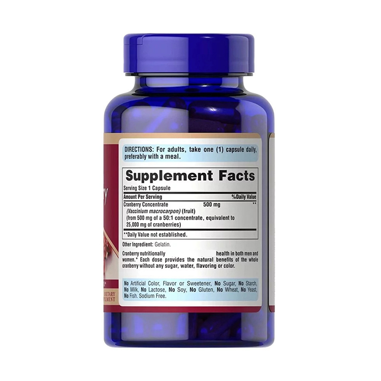 Puritan's Pride Cranberry,25000 mg ,120 Rapid Release Capsules