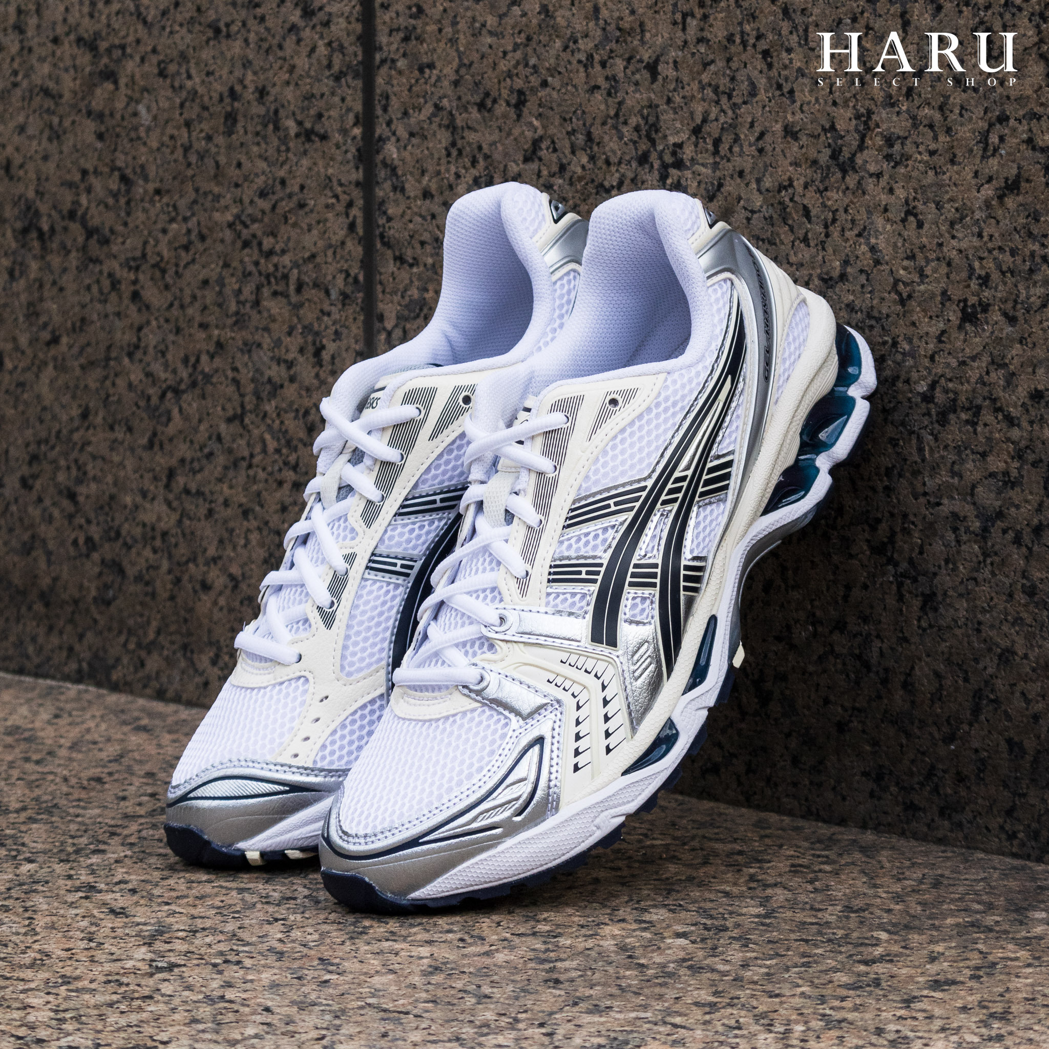 ASICS GEL-KAYANO 14 亞瑟士黑白銀奶油底平替款JJJJound Y2K 男女復古慢跑