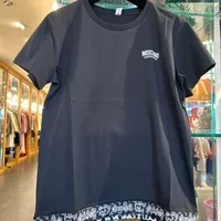 [S] MOSCHINO LOGO TAPE IN BOTTOM PART T-SHIRT,BLACK, V6T070646180555 (SM749)