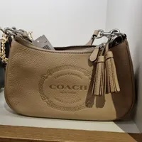 [S] COACH CM084 HRTG LEATHER TERI SHB,SV/TAUPE, 196395080847 (SCO658)