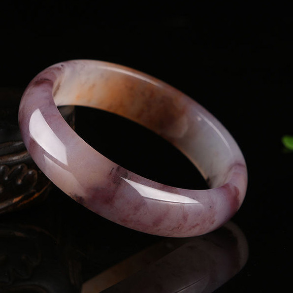 【玉鐲】紫羅蘭-新疆金絲玉