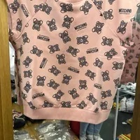 [S] MOSCHINO ALL OVER LOGO TEDDY BEAR PRINT SLEEVELESS TOP,PINK, 221ZUA171690101227 (SM758)