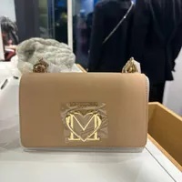 [S] LOVE MOSCHINO JC4377PP0EKL0105 LOGO METAL HEART M SHOULDER BAG,BEIGE, 8054400643635 (SLM275)