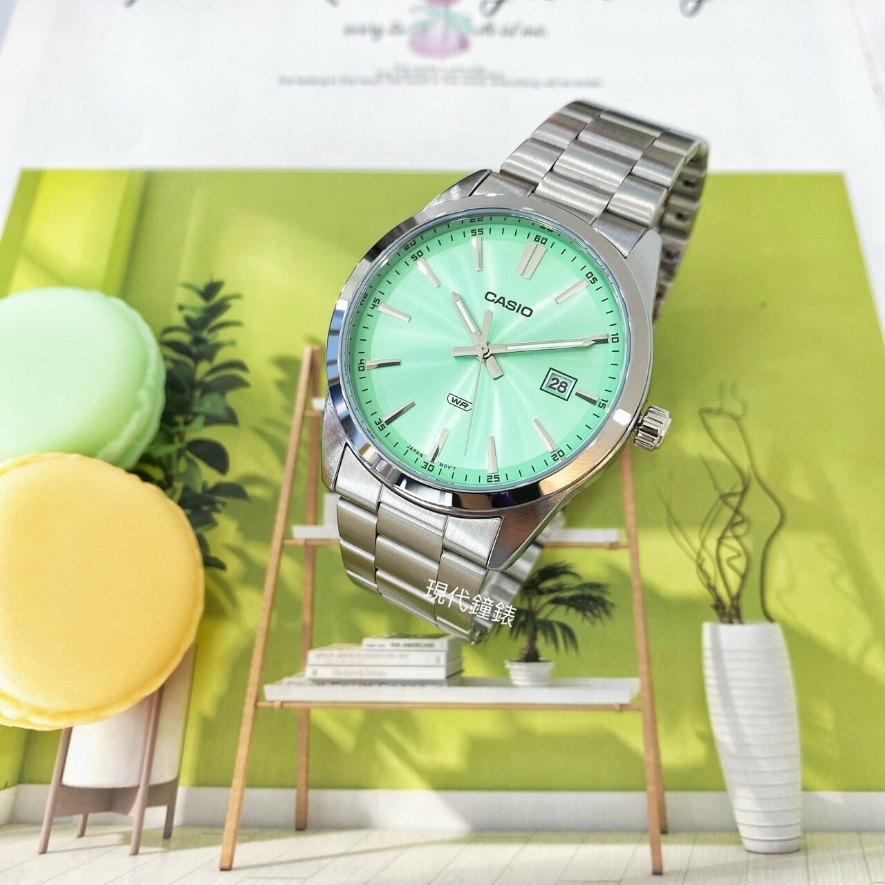 【CASIO 卡西歐】 潮流鮮豔色彩不鏽鋼腕錶MTP-VD03D-3A2 41mm 現代鐘錶