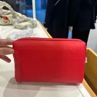 [S] LOVE MOSCHINO JC5322PP0DKG0500 ALL OVER 3D LOGO PRINT COSMETIC CASE POUCH,RED, 8051042676557 (SLM278)