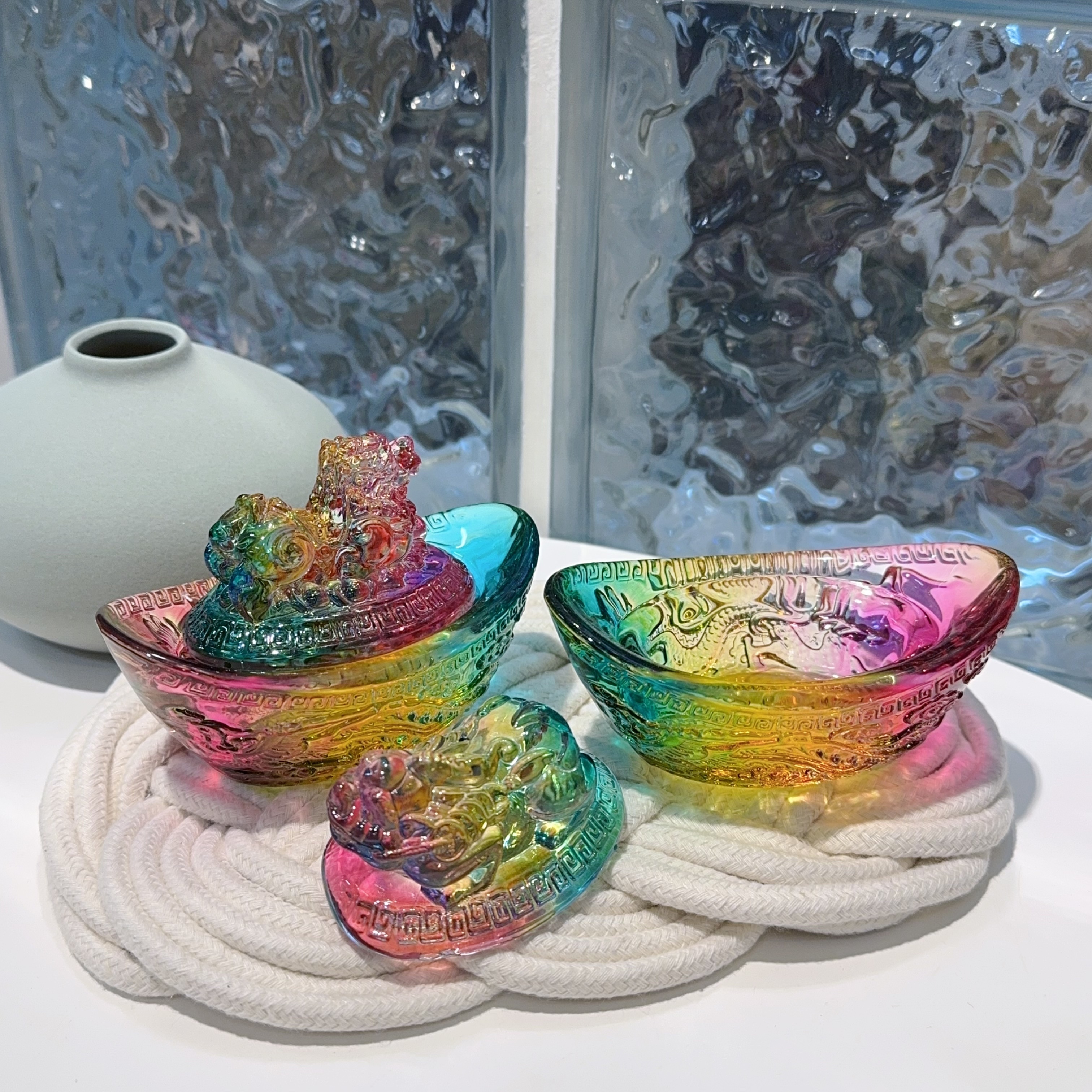 五彩琉璃龍龜元寶