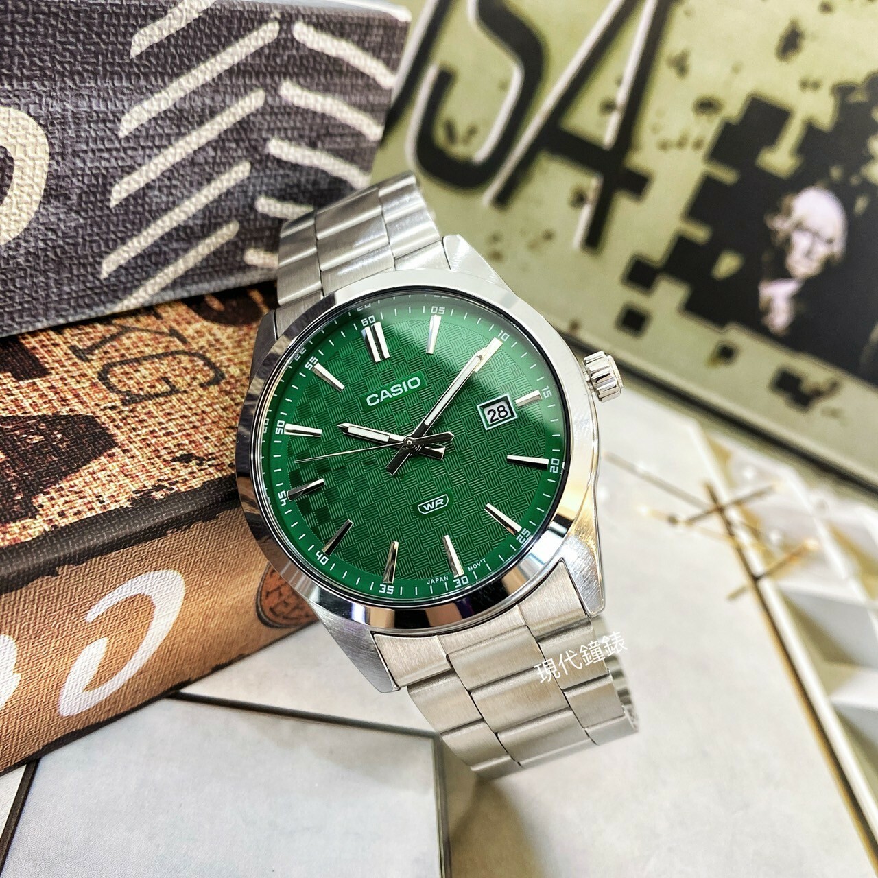 【CASIO 卡西歐】潮流格紋不鏽鋼腕錶MTP-VD03D-3A1 41mm 現代鐘錶