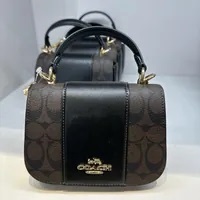[S] COACH CO0965 SIGNATURE PVC LYSA TOP HANDLE,IM/BROWN/BLACK, 196395164202 [FINAL SALE] (SCO661)