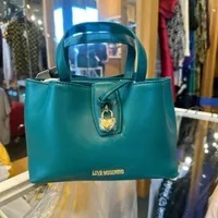 [S] LOVE MOSCHINO JC4329PP0FKB0850 BORSA HEART LOGO PU,GREEN, 8058055428883 (SLM288)
