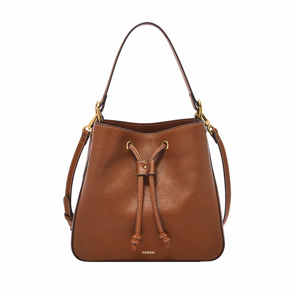 Tessa 真皮束口大水桶包-棕色 SHB3172210