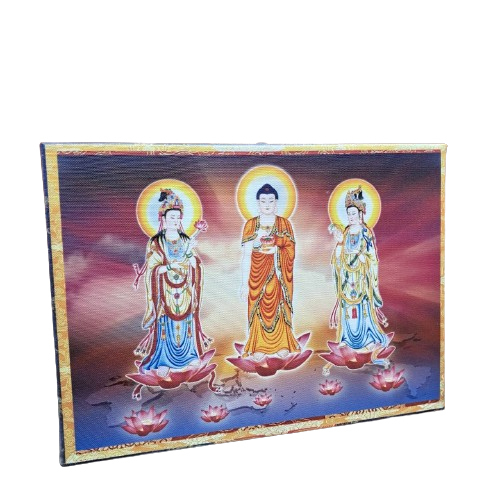 西方三聖{油畫框}掛圖(展示品)【十方】153276