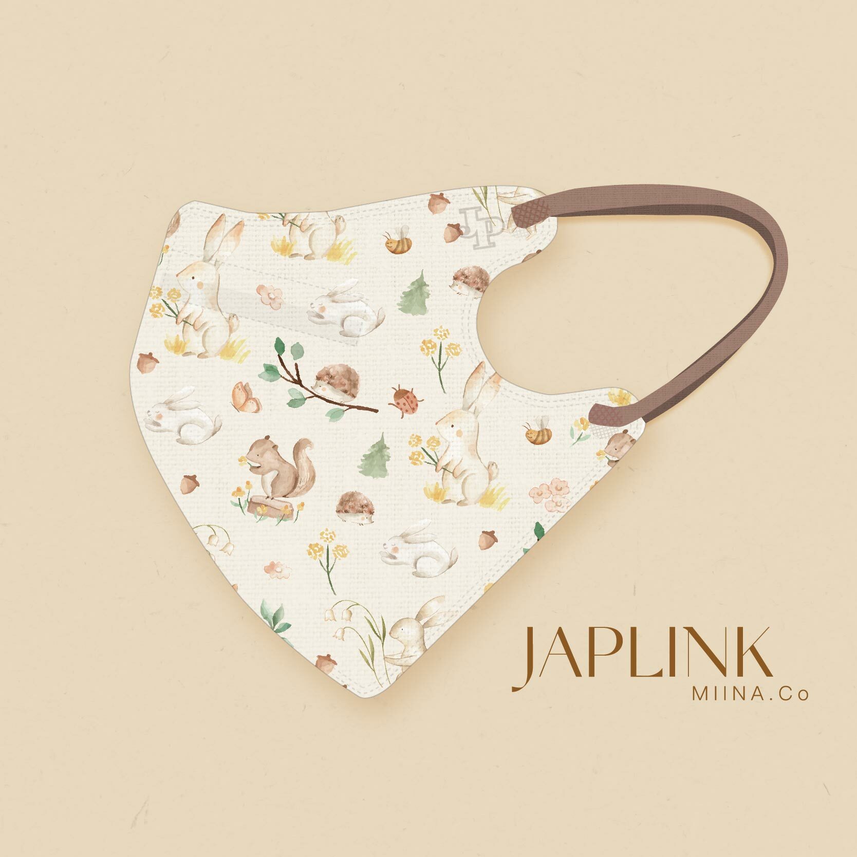 JAPLINK MASK 立體口罩【 HEPA 設計款 】兔兔森林